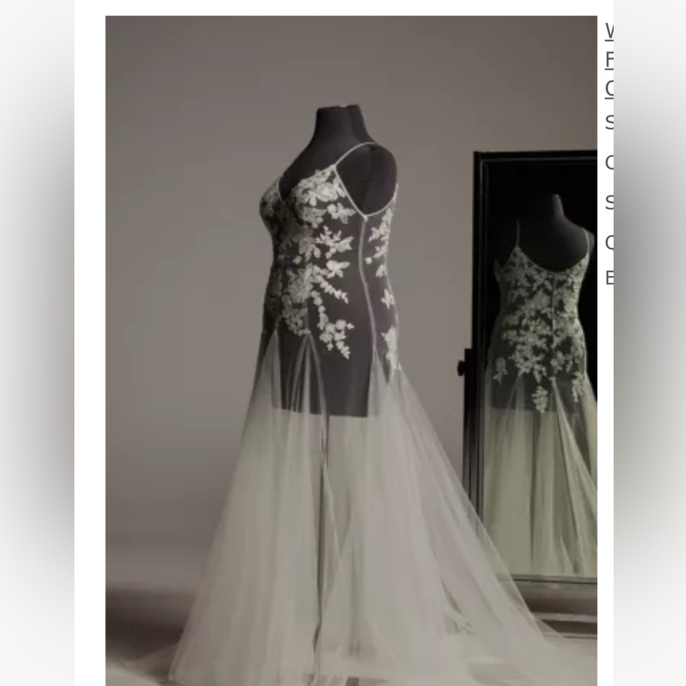 White by Vera Wang floral appliqué plus overdress size 20W